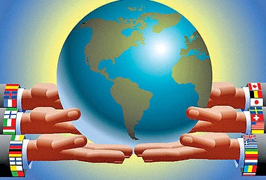 International Hands Holding Globe --- Image by © Images.com/Corbis